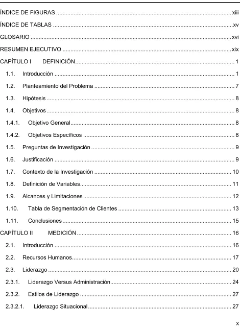 Tabla de Segmentación de Clientes ......................................................................