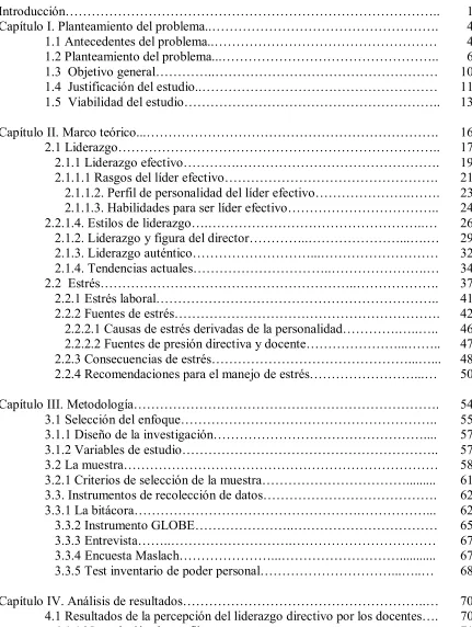 Tabla de contenidos 