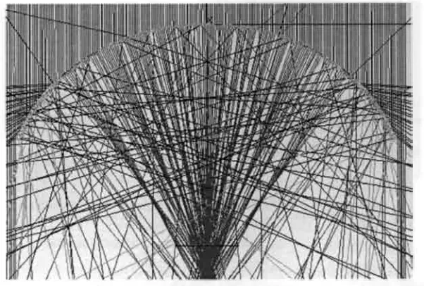 Figure 41. Rays reached the FLC model with a 90° angle respective (normal) to the horizontal