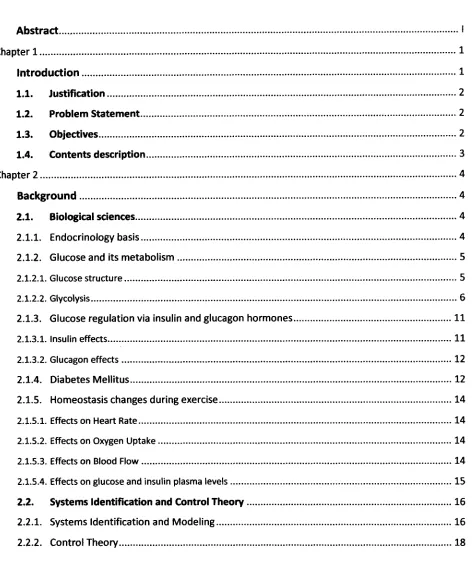 Table of contents 