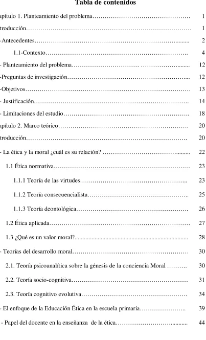 Tabla de contenidos 