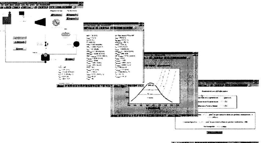Figura 3.5. Ventanas básicas que integran cada programa en los diferentes  esquemas  de estudio