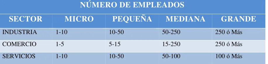 Tabla 1- Características de tipo de empresa 