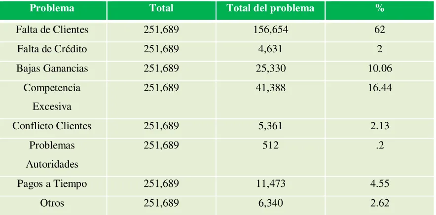 Tabla 2- Problemas en empresas Micro ENAMI 2002 