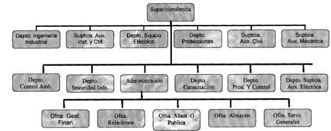 Figura 2.1 Organigrama del área de Generación Culiacán zyxwvutsrqponmlkjihgfedcbaZYXWVUTSRQPONMLKJIHGFEDCBA