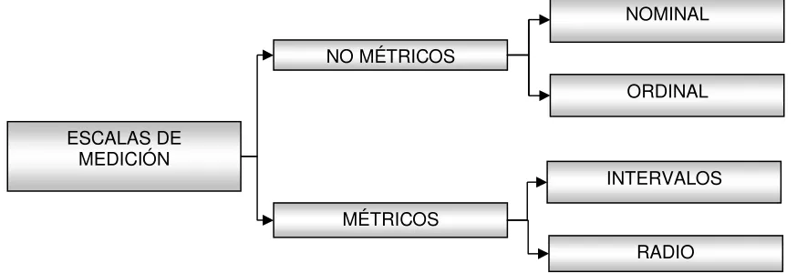Figura 2 Escalas de Medición en base al tipo de datos 