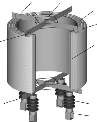 Fig. 4.4 Reactor con núcleo de hierro sumergido en aceite. 