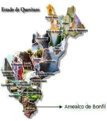 Figura 3. División del Estado de Querétaro 