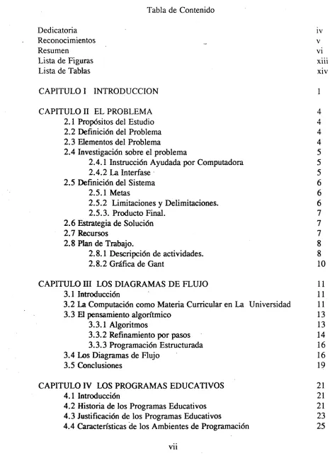 Tabla  de  Contenido 