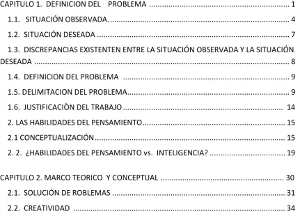 TABLA DE CONTENIDO 