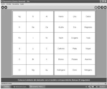 Fig. 4. Applet como objeto de aprendizaje en química. 