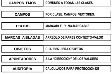 Figura 7. La agrupación de campos de una UBI