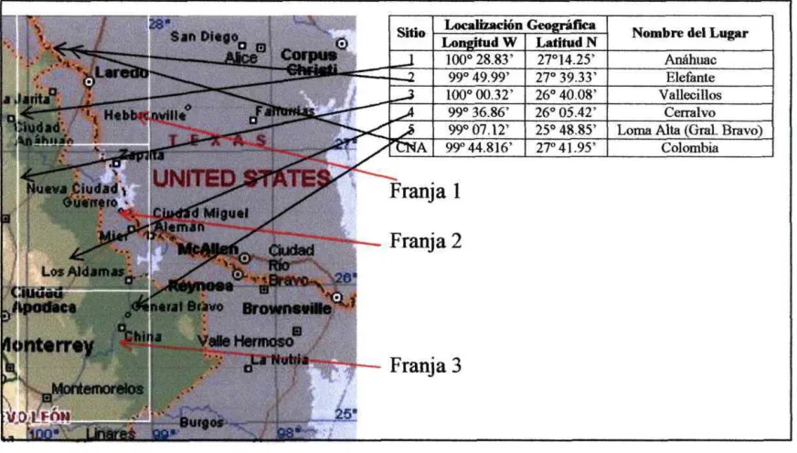 Tabla 2.- Zonas de estudio en las que se generarán mapas de viento.