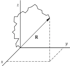 Figure 3. Undeformed chain conformation and total displacement vector. 