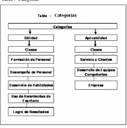 Tabla 7- Categorías 