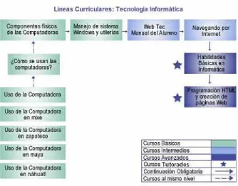 Fig. 4.1 Cursos del Programa de Tecnología Informática  Fuente: ITESM (2004) en http://www.cca.org.mx/portalcca/oferta_edu/tecno_info.htm  