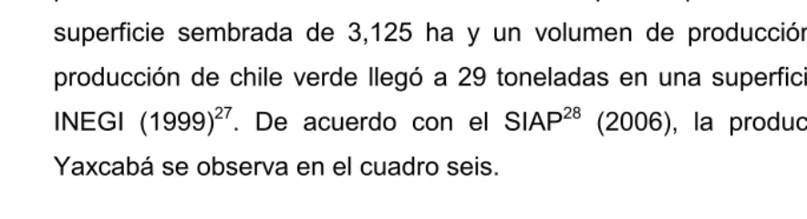 Cuadro 6: Producción de maíz grano en 2006 