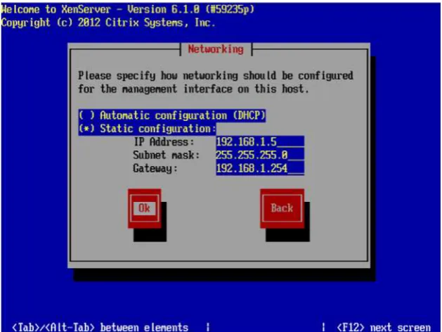 Figura 7. 14. Instalación de Xenserver. Networking 