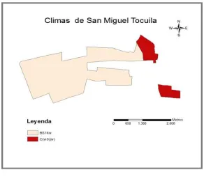 Figura 9. Mapa de climas de Tocuila 