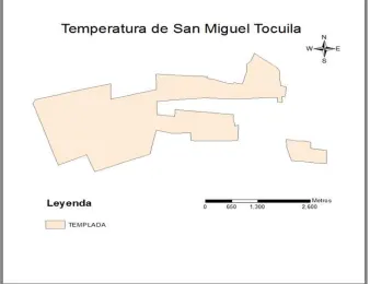 Figura 10. Mapa de temperaturas de Tocuila. 