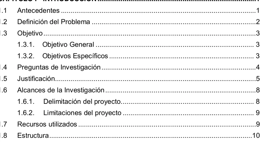TABLA DE CONTENIDO 