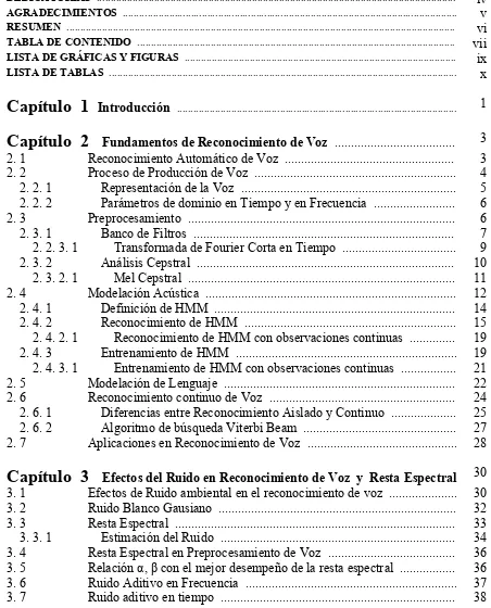 TABLA DE CONTENIDO  ....................................................................................................................