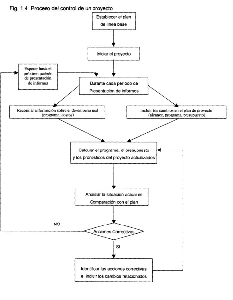 Fig. 1.4 Proceso del control de un proyecto