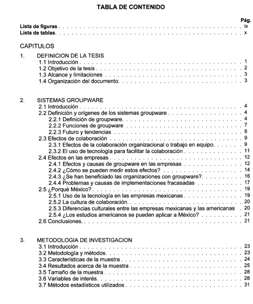TABLA DE CONTENIDO