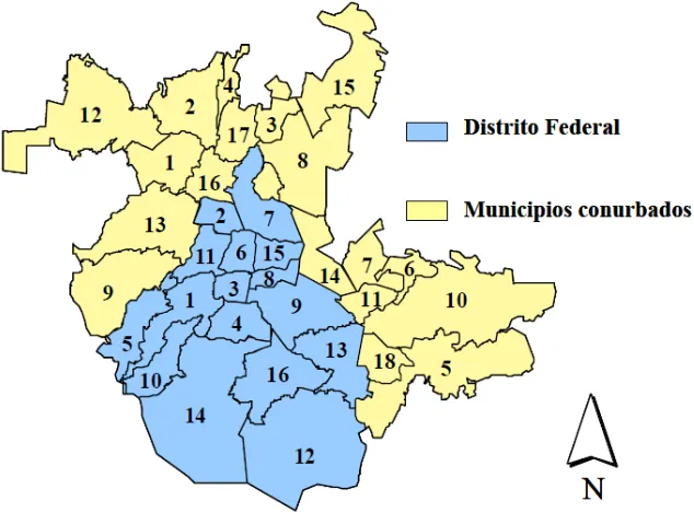 Figura 1. Mapa de la Zona Metropolitana del Valle de México 