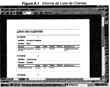 Figura A.1 Informe de Lista de Clientes