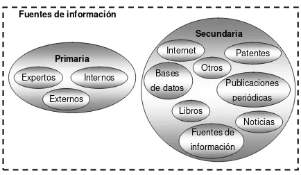 Figura 2-5 Clasificación de fuentes de información 