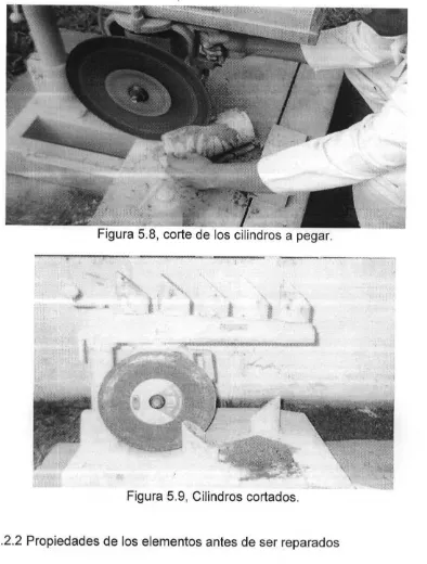 Figura 5.8, corte de los cilindros a pegar.