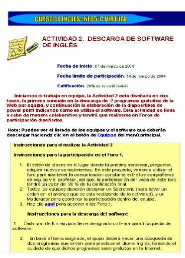Figura 3.4.1 Actividad 2. Descarga de programa computacional de inglés 