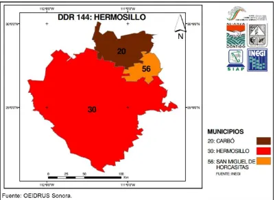 Figura 2. Distrito de Desarrollo Rural 144 Hermosillo 