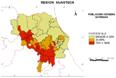 Figura 5 Población indígena estimada de la región Huasteca  