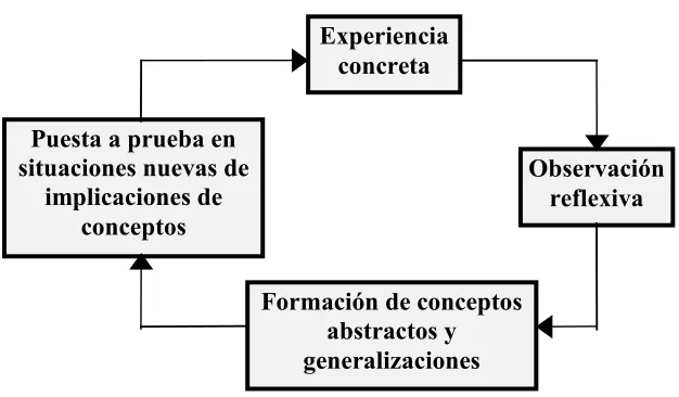 Fig. 1.   Modelo de Aprendizaje mediante experiencias 