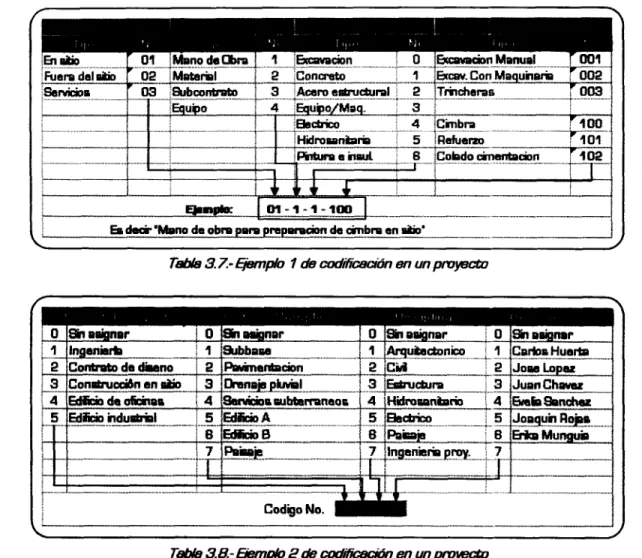 Tabla 3.8- Ejemplo 2 de codificación en un proyecta