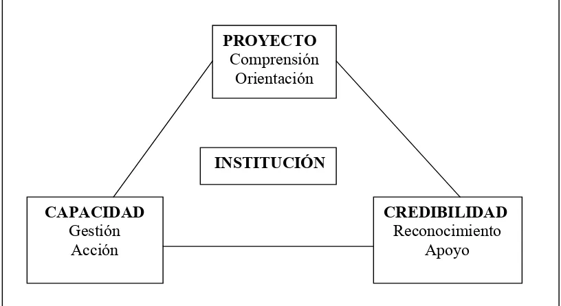 Figura 2. El triángulo de la sostenibilidad institucional.  