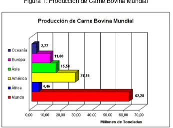 Figura 1: Producción de Carne Bovina Mundial  