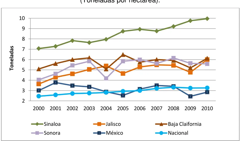 Cuadro 8. Superficie sembrada y cosechada en México  2003-2010. 
