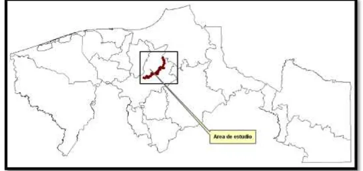 Figura 2. Localización del río Grijalva en el municipio Centro, Tabasco   
