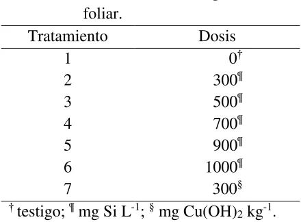 Cuadro 1. Tratamientos del experimento 