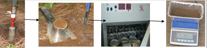 Figura 2. Método del cilindro para determinar la densidad aparente. 