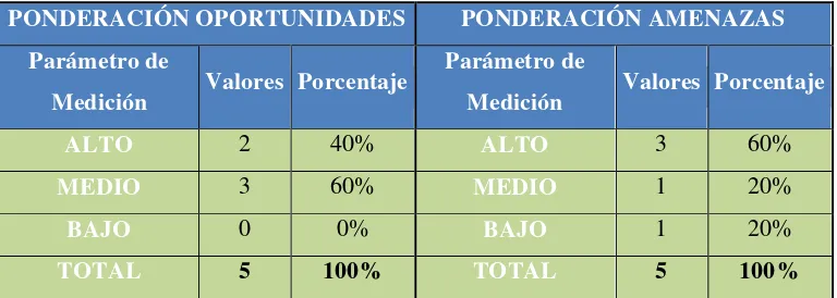 Tabla N° 8: Ponderación Interna 