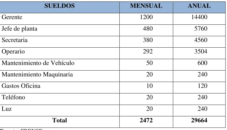 Cuadro N° 7: Gastos de FREYSE 