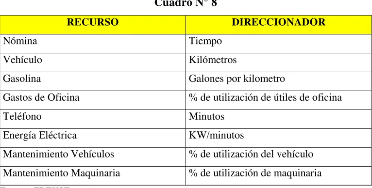 Cuadro N° 8 