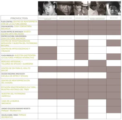 TABLA 6: Perfiles de Proyecto según los Usuarios 