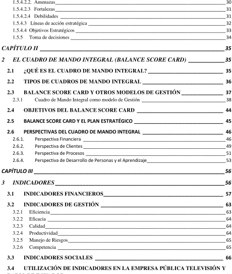 Cuadro de Mando Integral como modelo de Gestión _________________________________ 38 