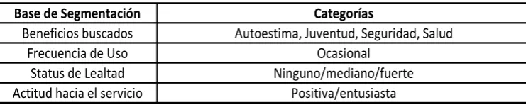TABLA Nº 11 CRITERIOS DE SEGMENTACION CONDUCTUAL 