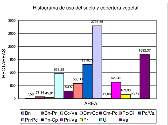 Cuadro Nº 8. Tipos de uso del suelo y cobertura vegetal en (ha) y en (%) 
